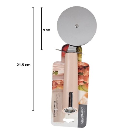 Cortador Rueda Cuchillo Corta Pizza de Cocina en Acero Inox Salmón