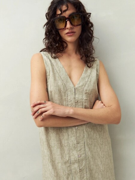 VESTIDO D.CASSIN URRUTIA CAQUI