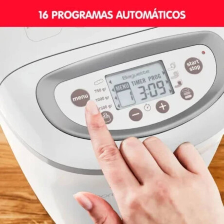 Panificadora Moulinex Panetera Baguette Capacidad De 15Kg 1600W 16 Programas Capacidad De 15Kg 1600W 16 Programas