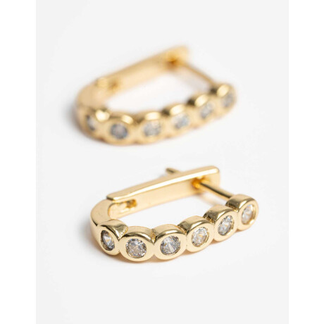 Argollas Con Cubic Zirconia Dorado