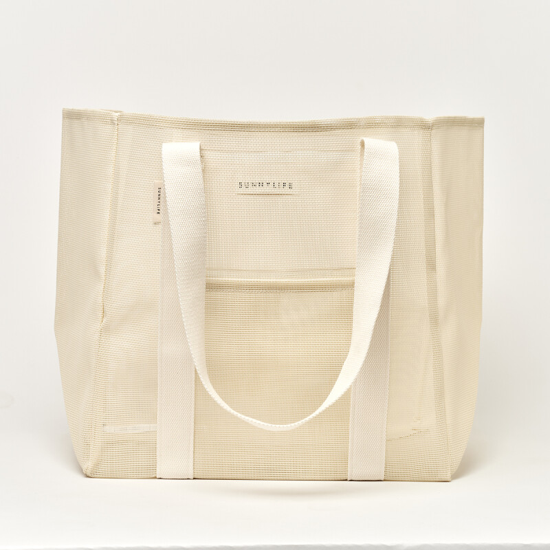S61MBB Bolso De Playa Malla Sunnylife - Oyster Cream
