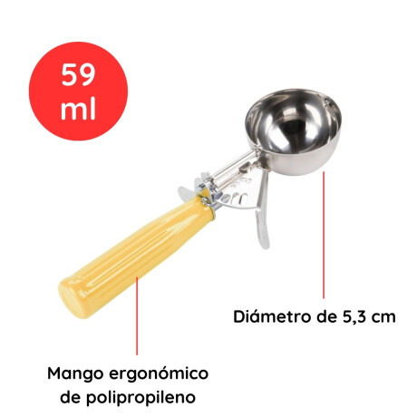Cuchara de Helado 59 ml Amarillo Acero Inoxidable Cuchara de Helado 59 ml Amarillo Acero Inoxidable