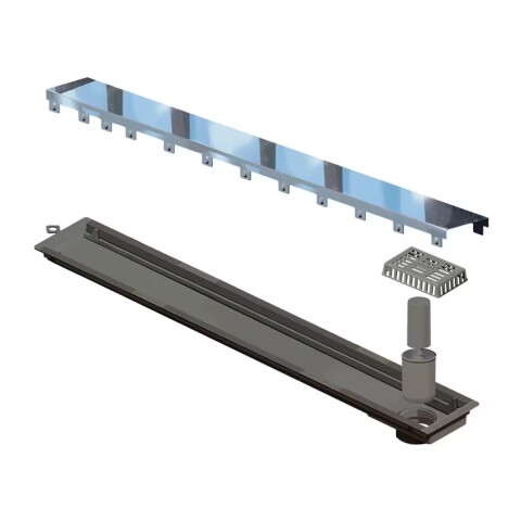 NOVII Receptaculo pvc c/sifon tapa acero pulido 75cm perforada Novii Receptaculo Pvc C/sifon Tapa Acero Pulido 75cm Perforada