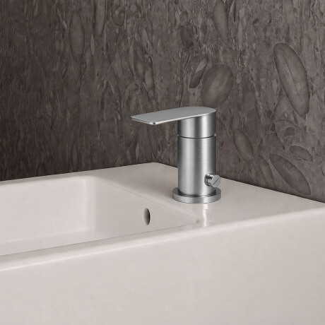GRIFERIA BIDET MONOCOMANDO SATINADO CEPILLADO LINEA SALEMI GRIS-BRUSHED NICKEL