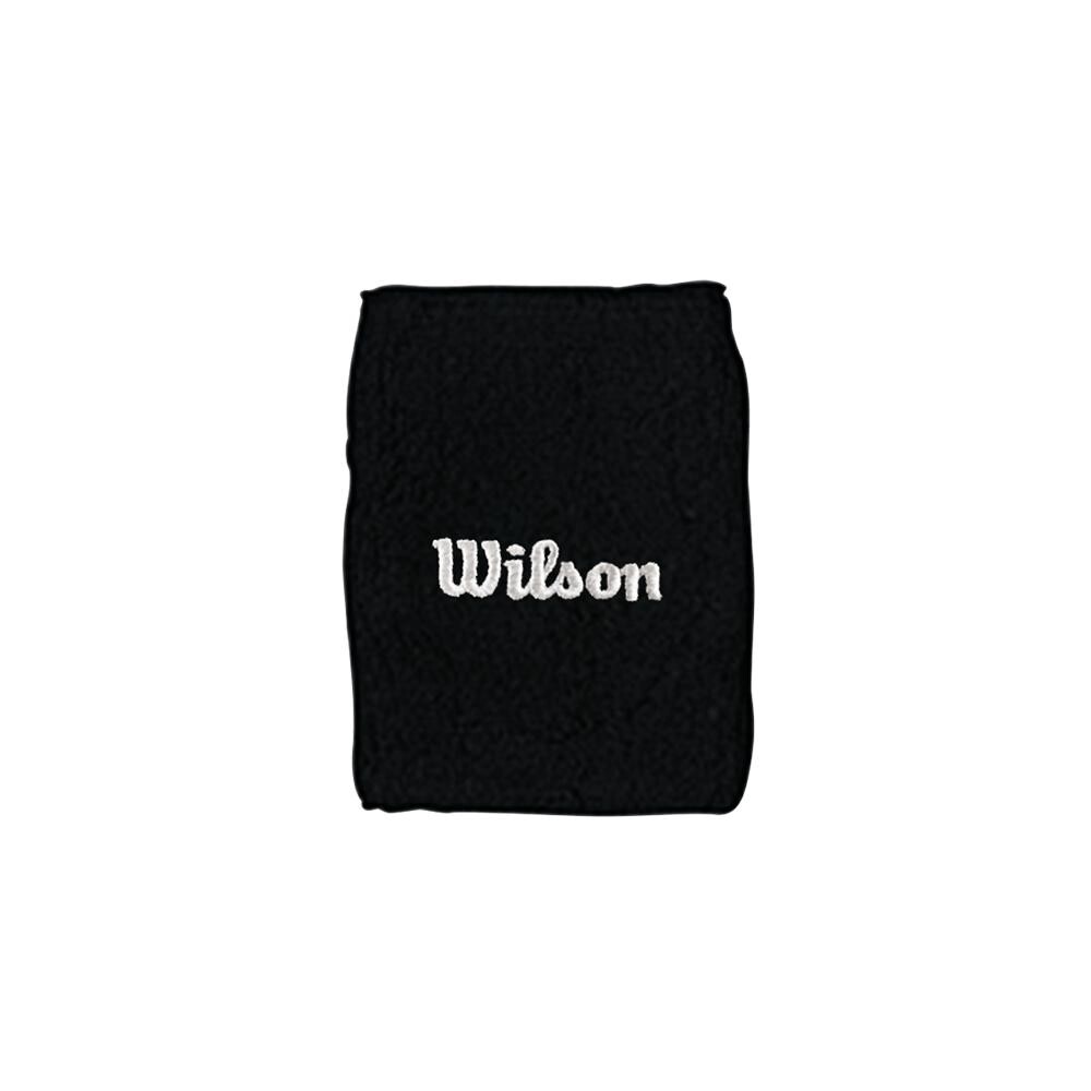 Muñequeras Tenis 1 Par Double Wristband Unisex Black