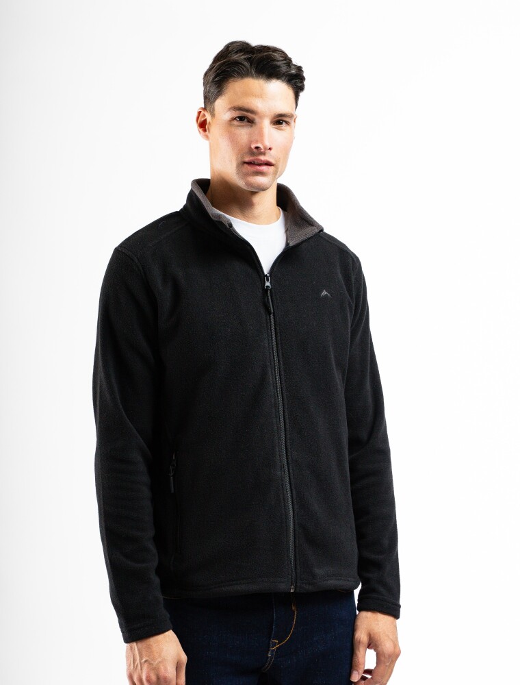 Campera Polar Clásica Negro/Gris Oscuro
