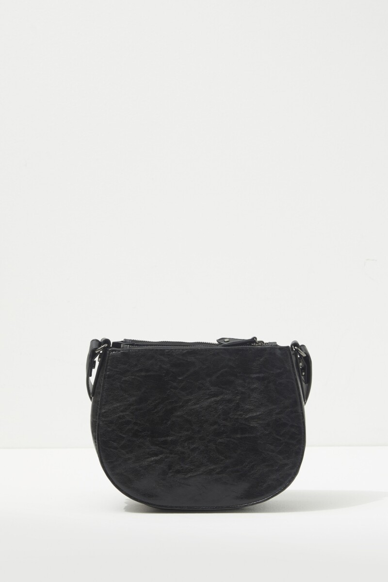 Bandolera con aplique texturado negro