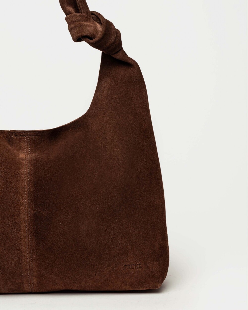 Cartera al hombro Juana en Cuero Gamuza Marron
