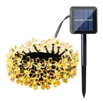 Guirnalda Guía De Luces Solares Flores 10m Jardín Exterior Variante Flores
