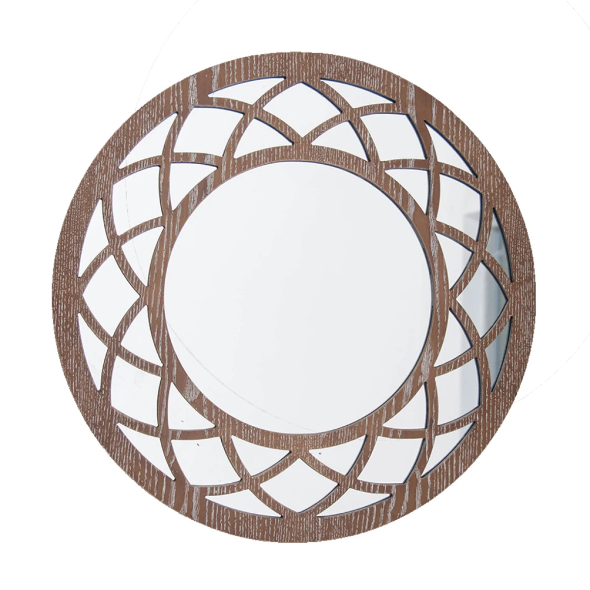 ESPEJO CIRC. MARCO DISEÑO TRIANGULOS D50CM MADERA 