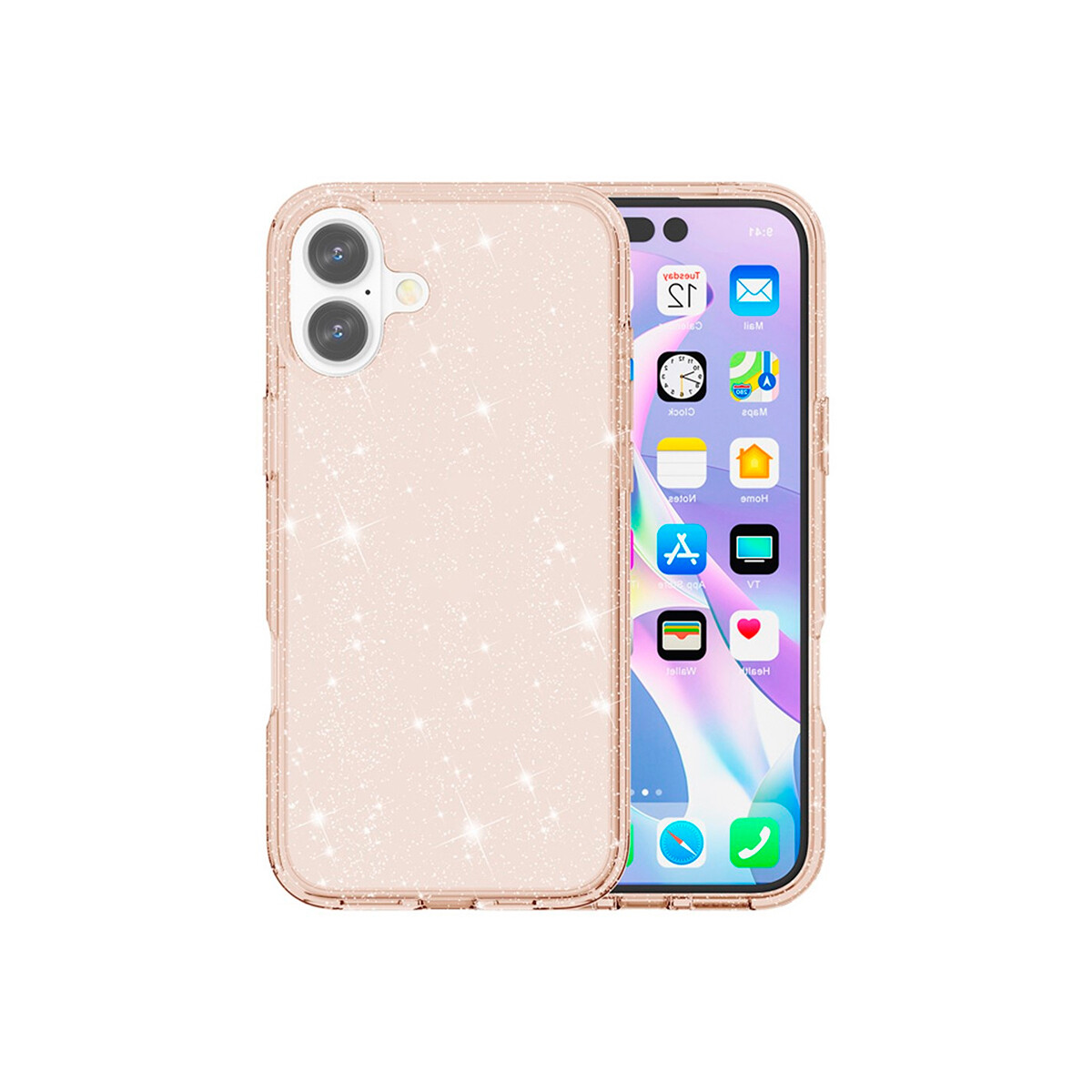 Protector para iPhone 17 glitter dorado 
