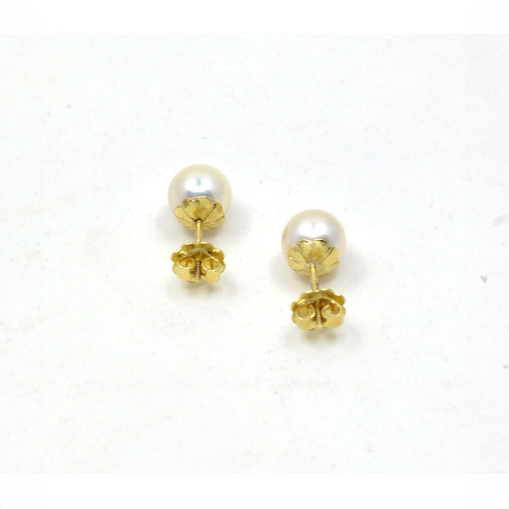 8 mm Caravanas en Oro 18 K Y Perlas De Cultivo 8 mm Caravanas en Oro 18 K Y Perlas De Cultivo