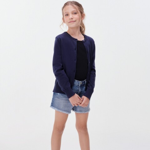 CARDIGAN FEM AZUL OSCURO