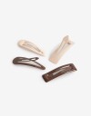 Horquillas Set Glossy Set De 4 Hebillas Tic Tac. - Combinacion Bicolor