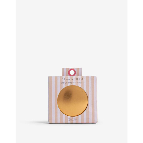 Espejo Redondo De Cartera Rosa Metalizado