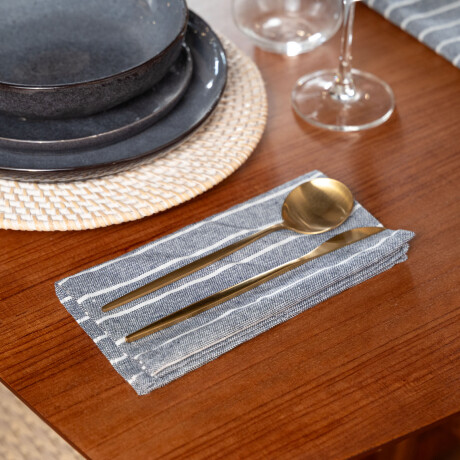 SET X2 SERVILLETAS ALGODON AZUL STRIPE