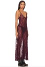 A LITTLE LACE MAXI SLIP Bordo