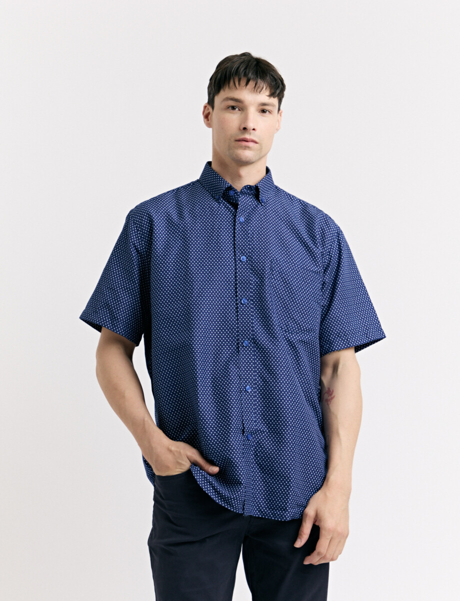 012665 CAMISA HARRINGTON LABEL Azul Osc/bla