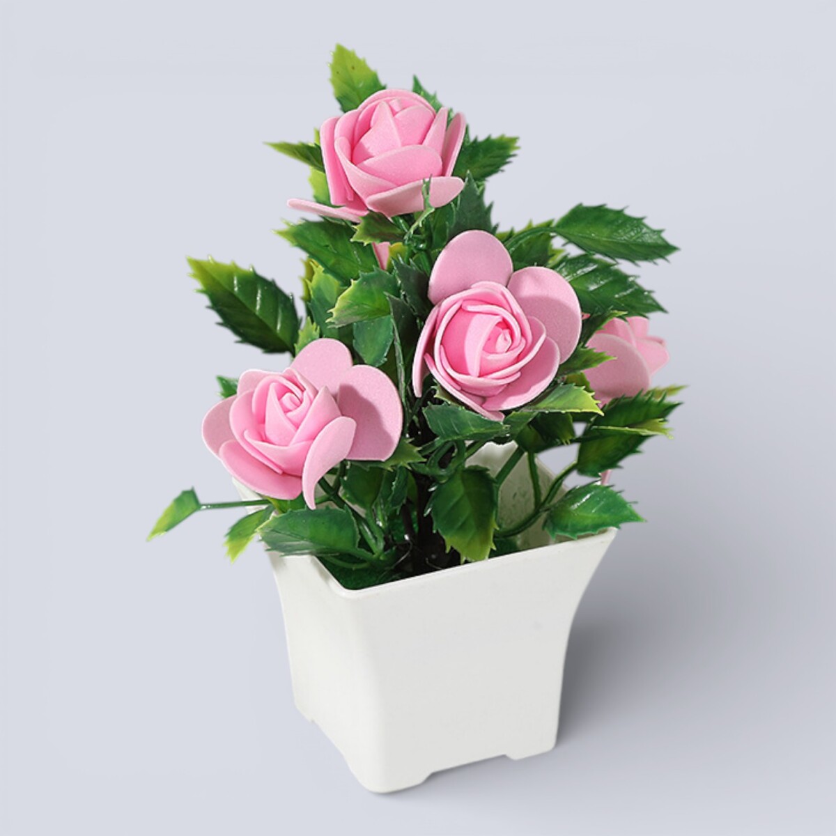 Mini Rosal Artificial - Rosa Claro 