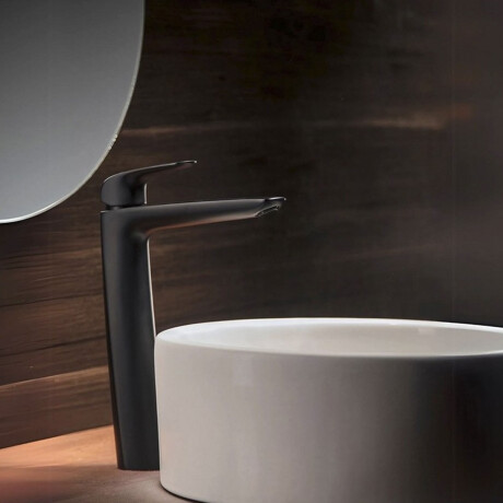 LAVATORIO MONOCOMANDO ALTO MATE EPUYEN NEGRO BAÑO 2.0 L NEGRO