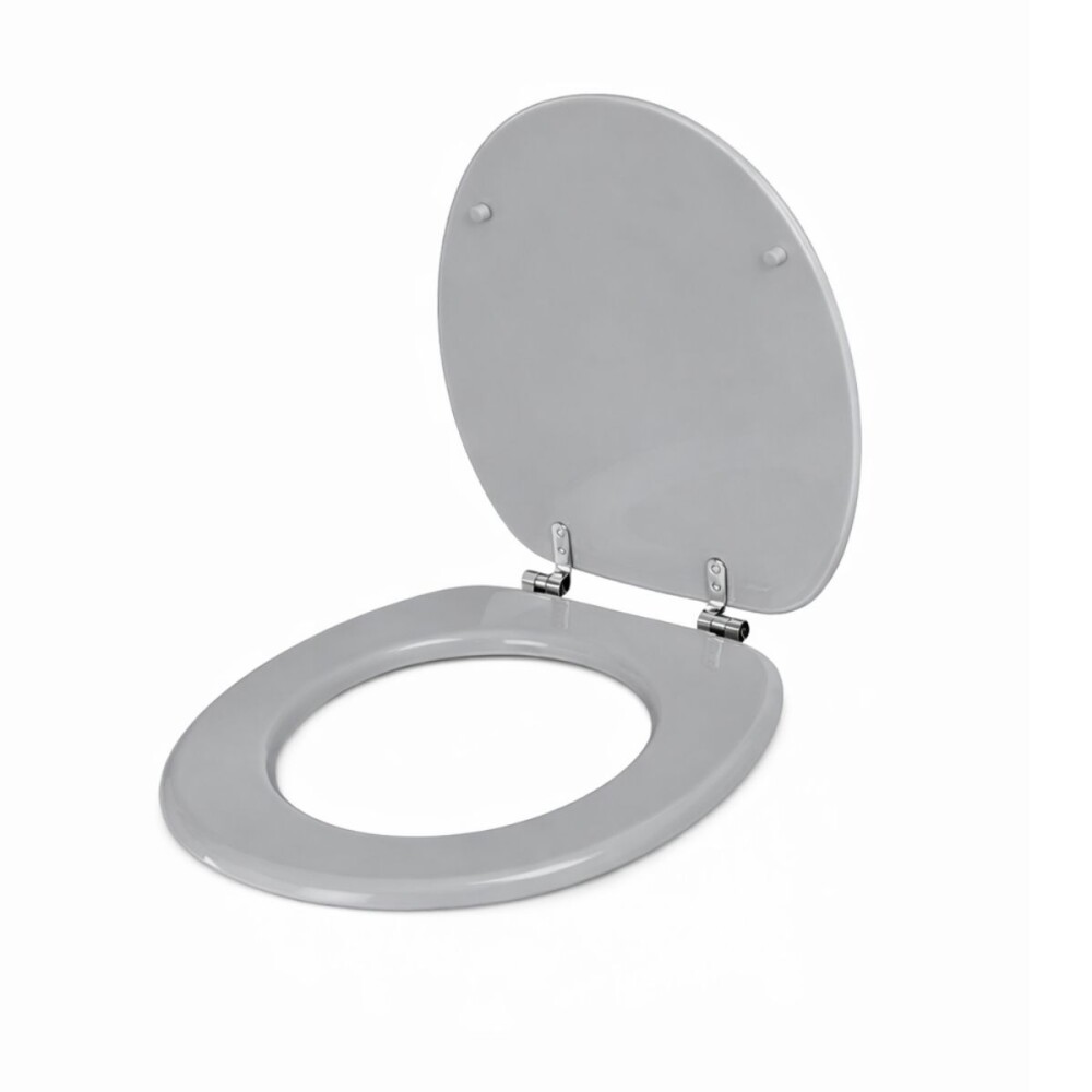 Tapa inodoro gris en MDF con herraje metálico Tapa Inodoro Gris En Mdf Con Herraje Metálico