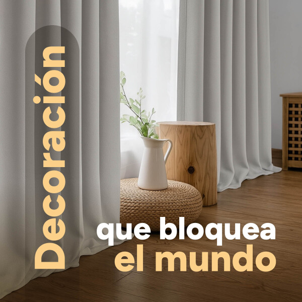 Cortina 100% Blackout 2Paños 140x220 Textura Lino Doble Faz Variante Color Gris