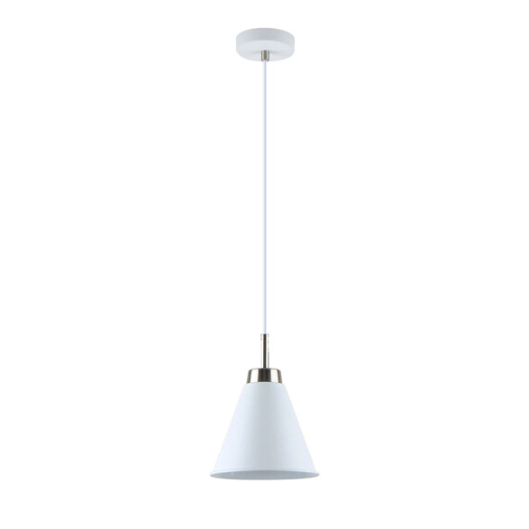 Lámpara colgante cónico metal blanco y cromo Ø18cm IX9003
