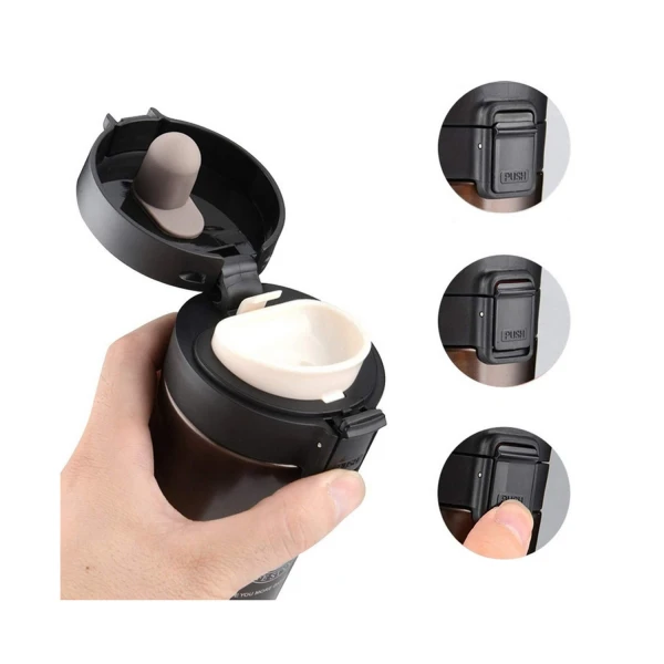 Vaso Térmico 380ml C/ Tapa Abre Facil Cafe Te Agua Y+ Variante Color Bordo