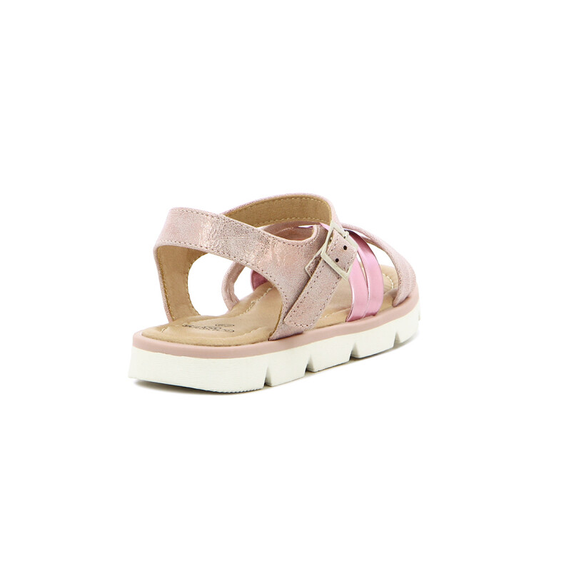 Sandalias Niña Angus Tiras Cruzadas Con Hebilla Rosado