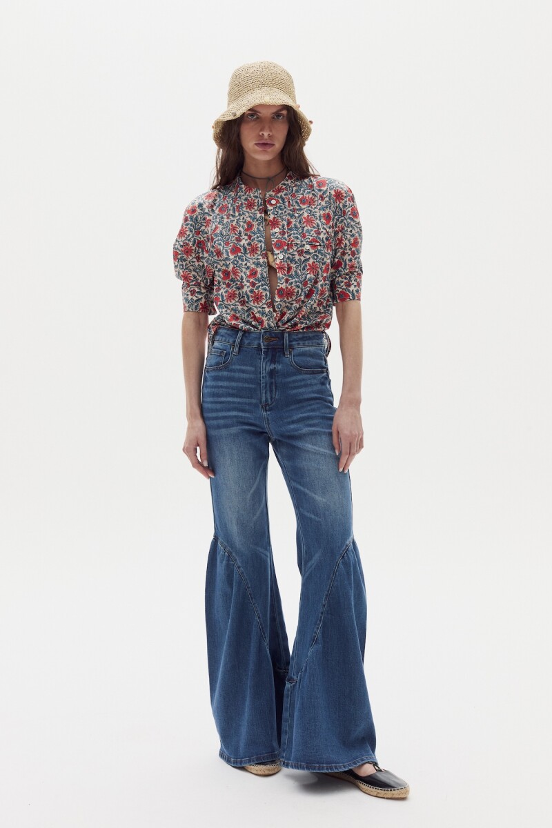 Camisa Cambria en Algodon Red Dahlia