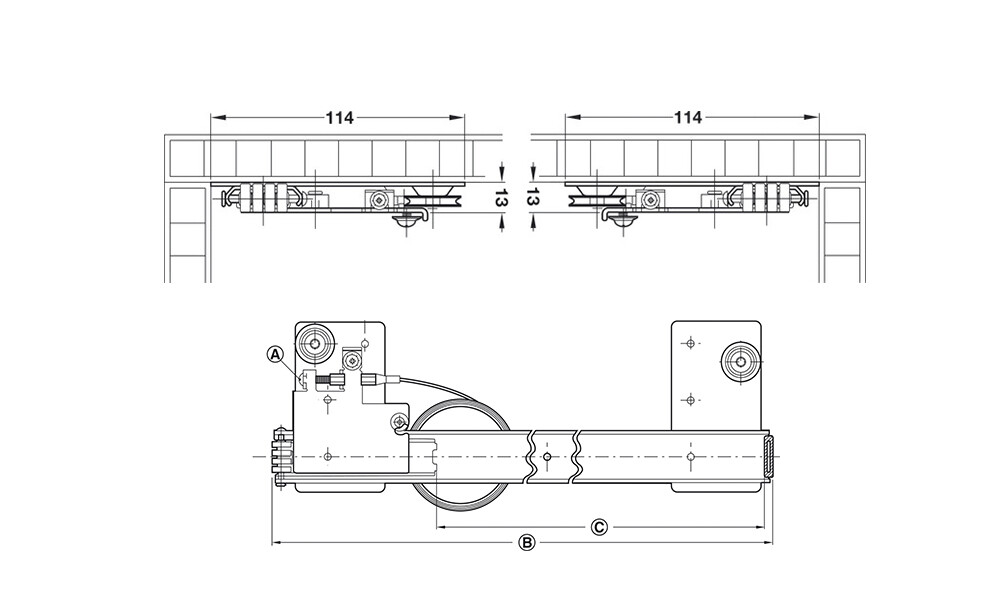 Guia para puerta escamoteable 408.25.3 550