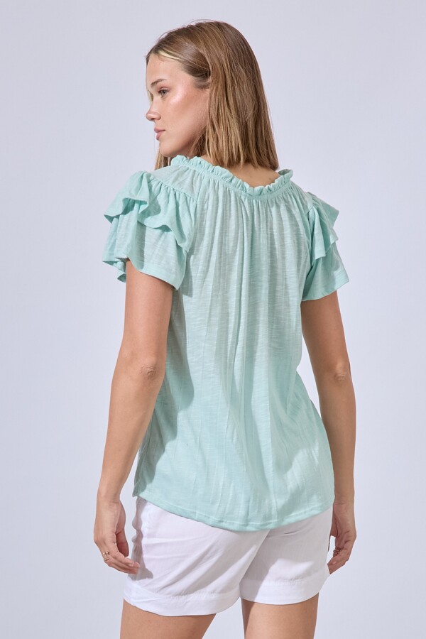 Blusa Frunces VERDE AGUA