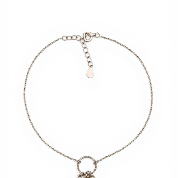 Tobillera force - Dije corazón - Plata 925 - sin piedra - TO3004 sinpiedra