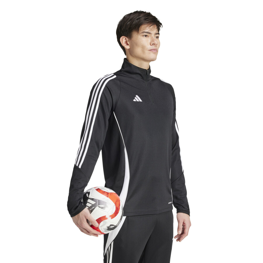 Buzo de Hombre Adidas Zip Tiro 24 Negro - Blanco