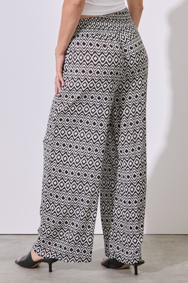 Pantalon Pull On Print NEGRO/BLANCO