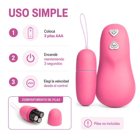 Huevo Vibrador Con Control Remoto Rosa