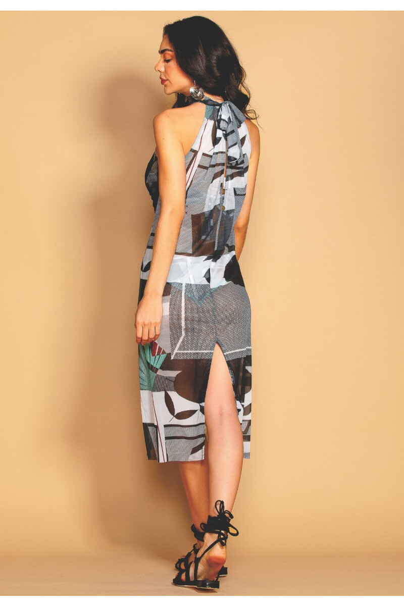 VESTIDO TUL ESTAMPADO LAGUNA 08025