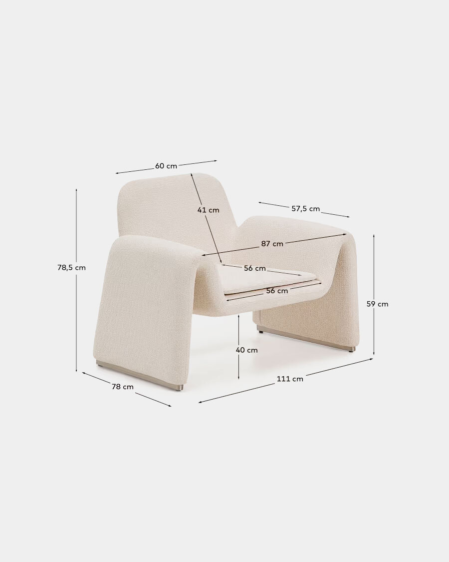 Butaca Melvia de chenilla beige