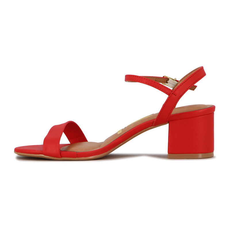 Sandalia Formal Mujer Vizzano Taco Bajo Rojo