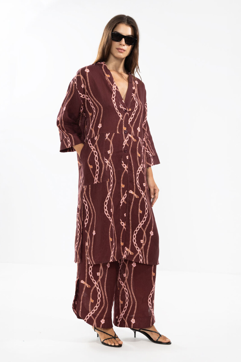 NICKY LONG SHIRT Chain Gang Merlot