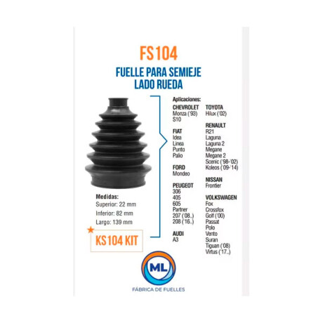 FUELLE VOLKSWAGEN L-RUEDA GOLF CADDY POLO/ FRONTIER ML FUELLE VOLKSWAGEN L-RUEDA GOLF CADDY POLO/ FRONTIER ML