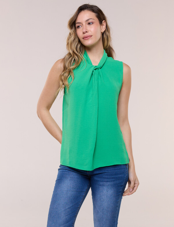 Blusa Cuello Drapeado VERDE