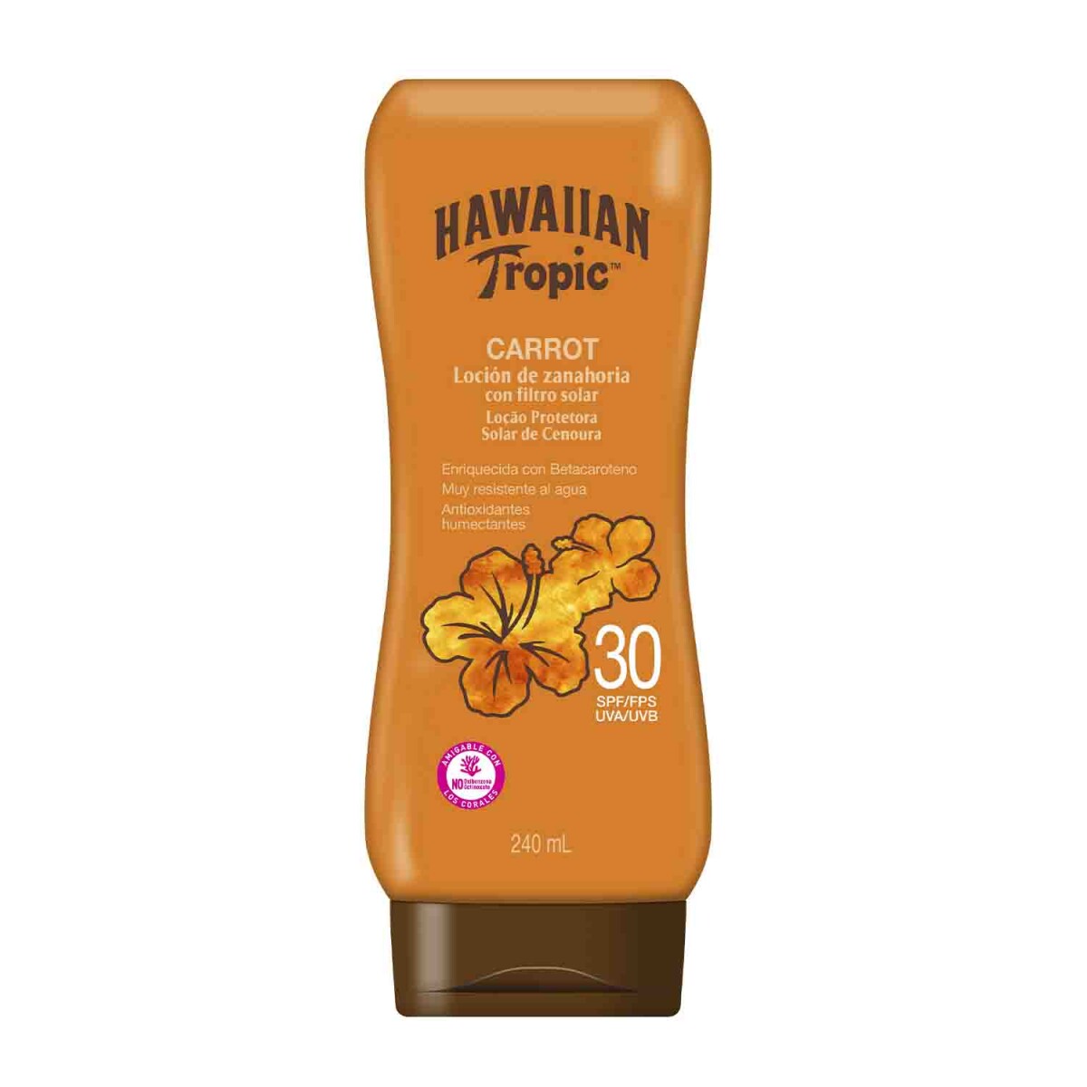 Hawaiian Tropic Lociòn de Zanahoria con SPF 30 240ML V 04/2027 