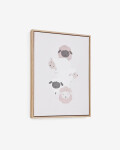 Cuadro Milu de ovejas beige y blanco 40 x 30 cm