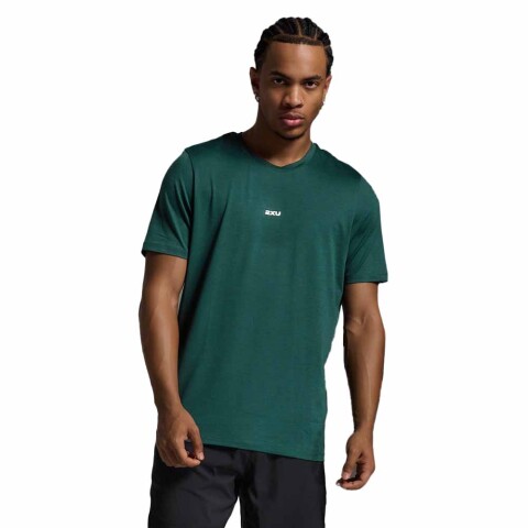 Polo Training Motion Soft Jersey Tee Hombre Dark Moss/white