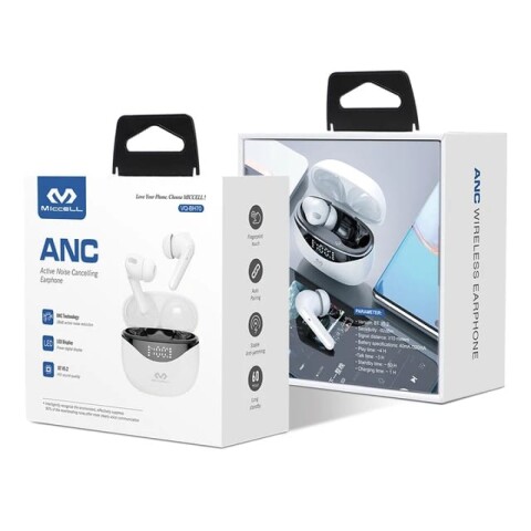 Auriculares Miccell Inalámbricos BT c/base carga y pantalla Auriculares Miccell Inalámbricos BT c/base carga y pantalla