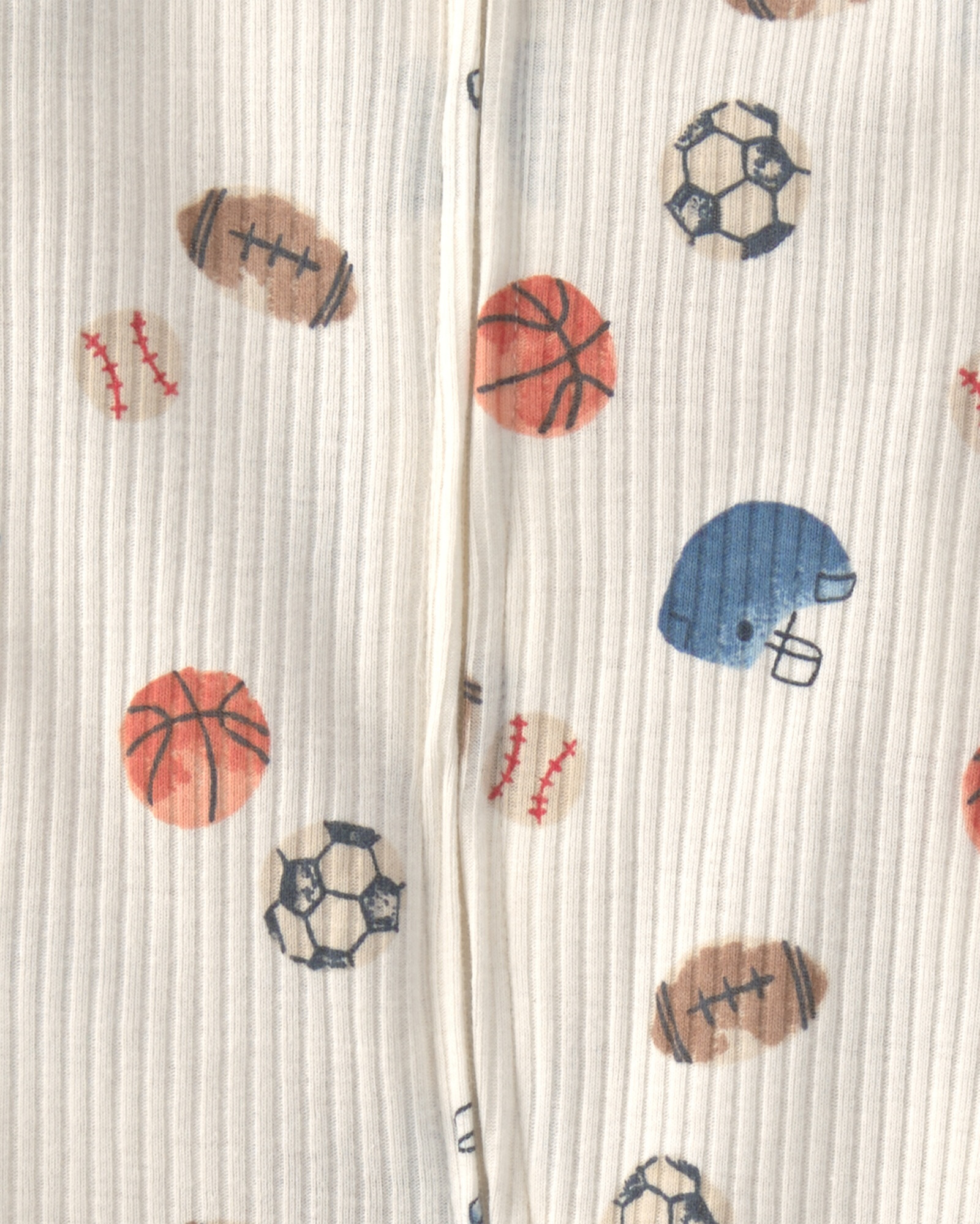 Pack dos pijamas enterito con pie, de algodón, diseño deportes y rayas Pack dos pijamas enterito con pie, de algodón, diseño deportes y rayas