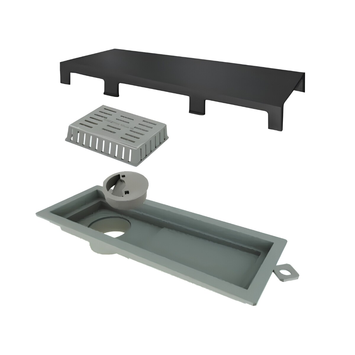 RECEPTACULO LINEAR PVC TAPA NEGRA 25CM Receptaculo Linear Pvc Tapa Negra 25cm