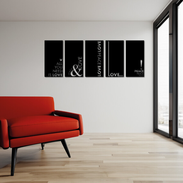 Set x5 Cuadros Calados Modernos Living Decorativo Tipo de Amor Frases Madera MDF Imback Color Negro Set x5 Cuadros Calados Modernos Living Decorativo Tipo de Amor Frases Madera MDF Imback Color Negro