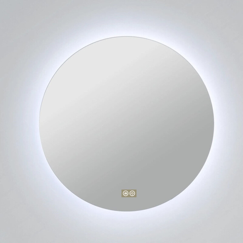 Espejo Redondo Con Luz Led Sin Marco 60cm Diametro Tactil Blanco